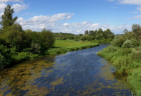 Noch 5 Kilometer bis nach Lettland: Mustjgi-Fluss bei Mniste
